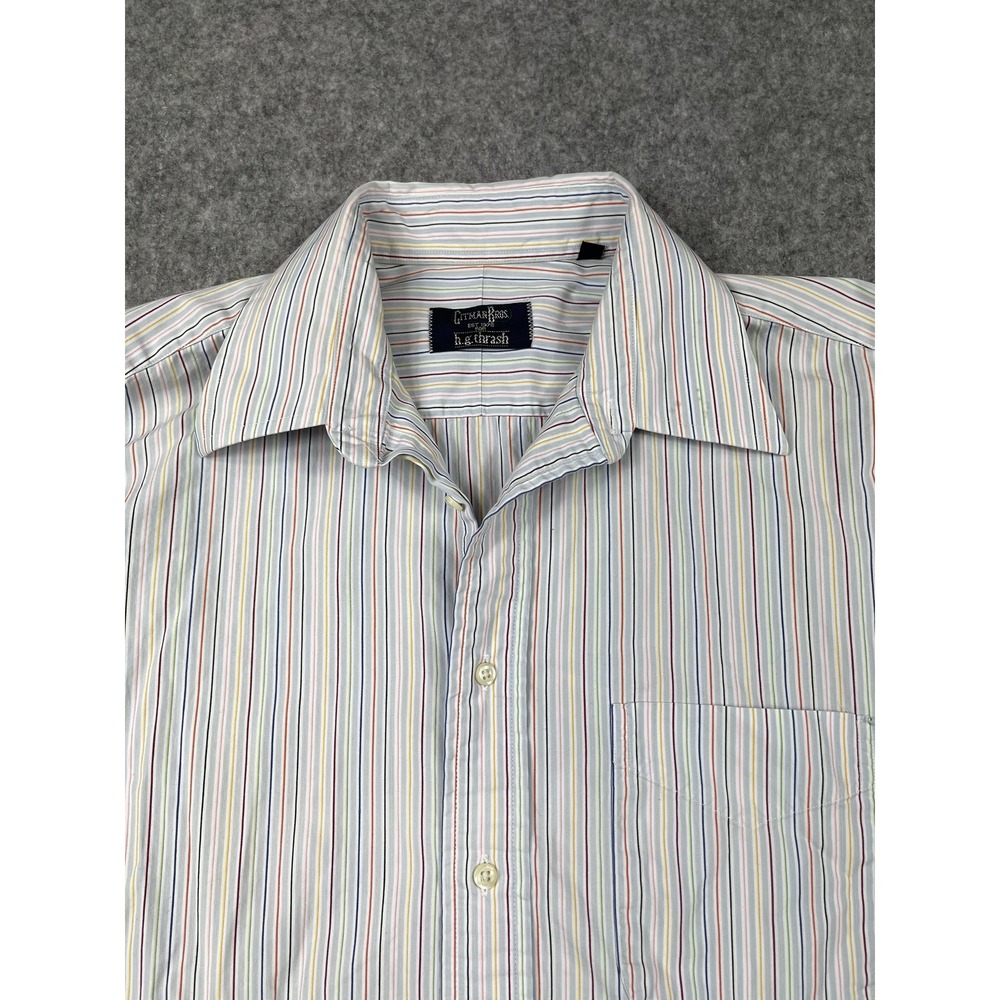 Gitman Bros Shirt Mens 15.5 35 Striped Button Front Long Sleeve Classic Dress